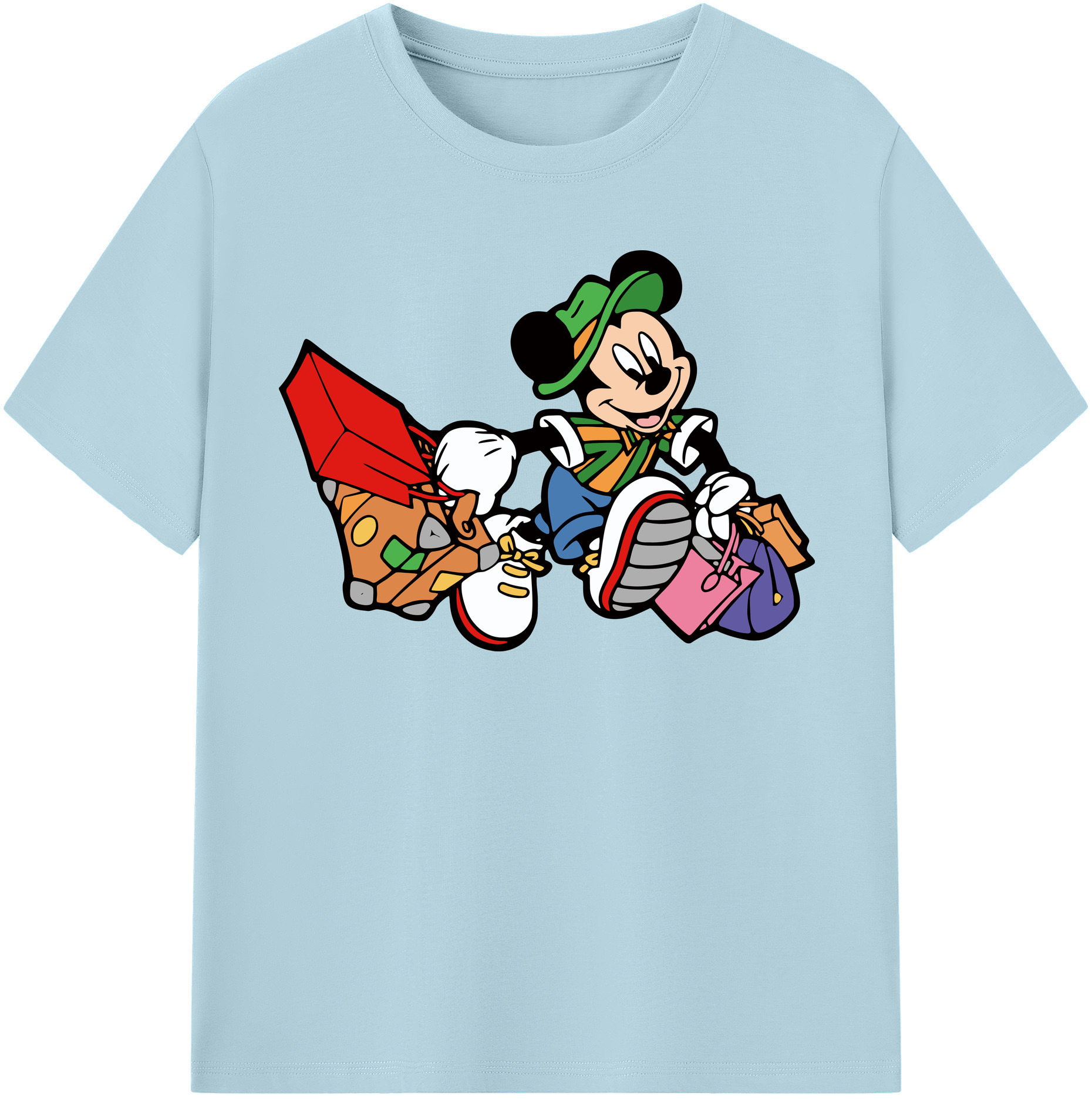 （画像用） ミッキーマウス Mickey Mouse 綿100％半袖Tシャツ（フロントプリント）